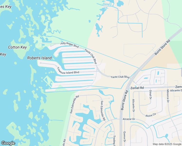 map of restaurants, bars, coffee shops, grocery stores, and more near 24367 Treasure Island Boulevard in Punta Gorda