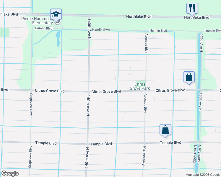 map of restaurants, bars, coffee shops, grocery stores, and more near 13760 Citrus Grove Boulevard in West Palm Beach