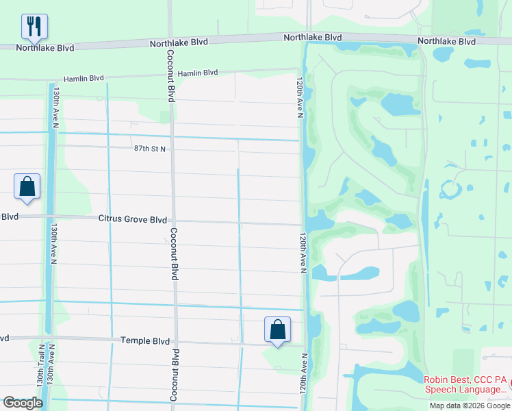 map of restaurants, bars, coffee shops, grocery stores, and more near 12213 85th Road North in West Palm Beach