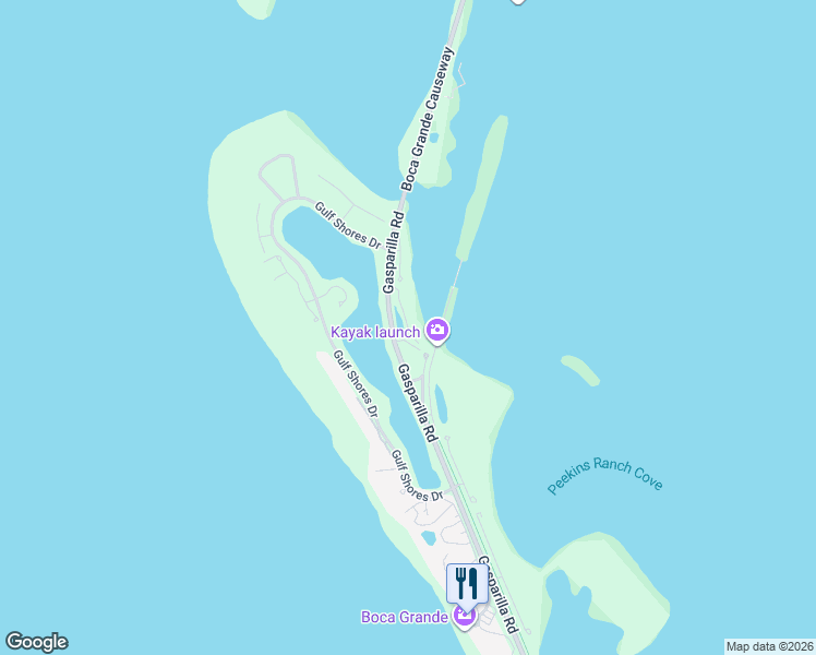 map of restaurants, bars, coffee shops, grocery stores, and more near 5810 Gasparilla Road in Placida