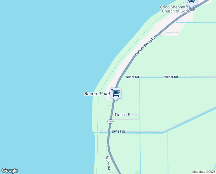 map of restaurants, bars, coffee shops, grocery stores, and more near 2891 Bacom Point Road in Pahokee