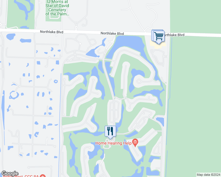 map of restaurants, bars, coffee shops, grocery stores, and more near 8705 Ibis Boulevard in West Palm Beach