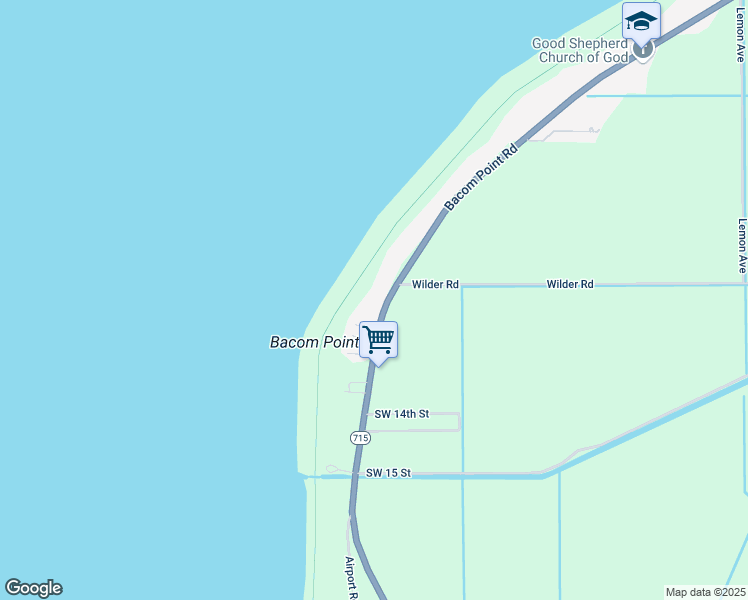 map of restaurants, bars, coffee shops, grocery stores, and more near 2891 Bacom Point Road in Pahokee