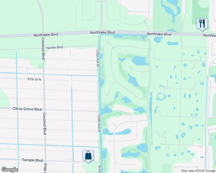 map of restaurants, bars, coffee shops, grocery stores, and more near 11855 Keswick Way in West Palm Beach