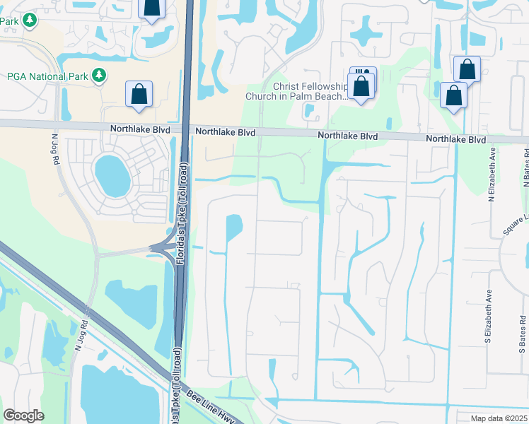 map of restaurants, bars, coffee shops, grocery stores, and more near 5548 High Flyer Road East in Palm Beach Gardens
