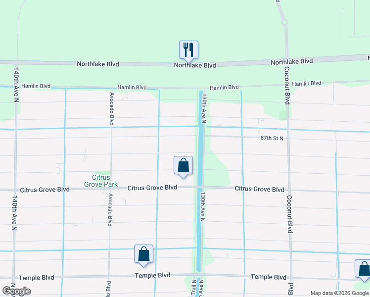 map of restaurants, bars, coffee shops, grocery stores, and more near 13133 86th Road North in West Palm Beach