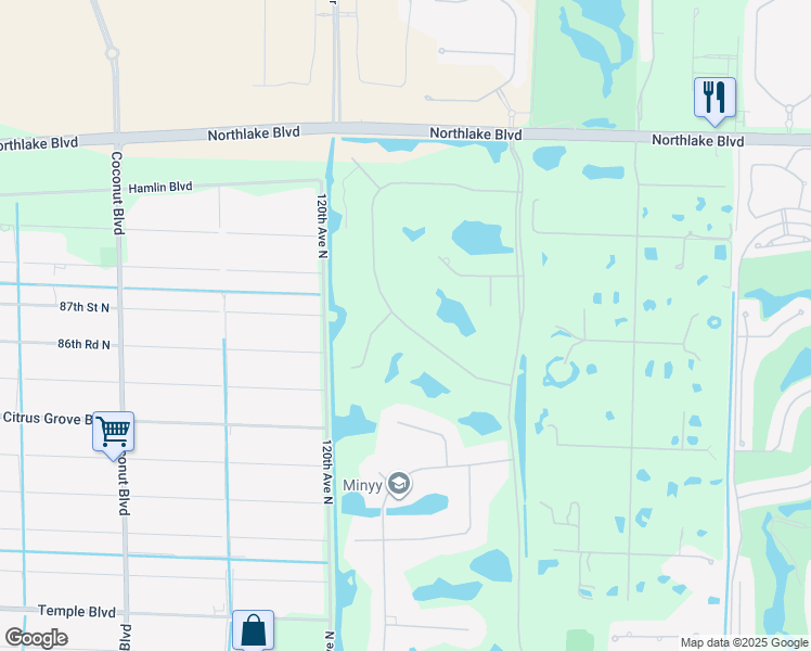 map of restaurants, bars, coffee shops, grocery stores, and more near 8998 Marlamoor Ln in West Palm Beach