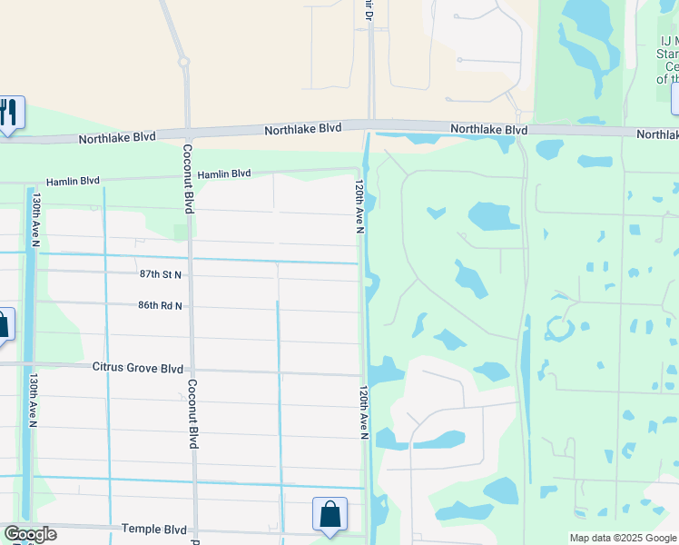 map of restaurants, bars, coffee shops, grocery stores, and more near 12095 87th Street North in West Palm Beach