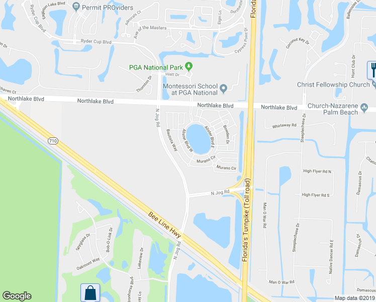 map of restaurants, bars, coffee shops, grocery stores, and more near 8425 Alister Boulevard West in Palm Beach Gardens