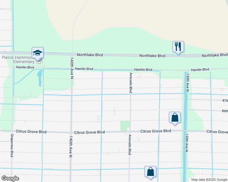 map of restaurants, bars, coffee shops, grocery stores, and more near 13593 87th Street North in West Palm Beach