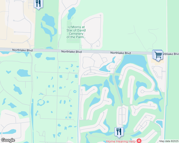 map of restaurants, bars, coffee shops, grocery stores, and more near 10768 Waterford Place in West Palm Beach