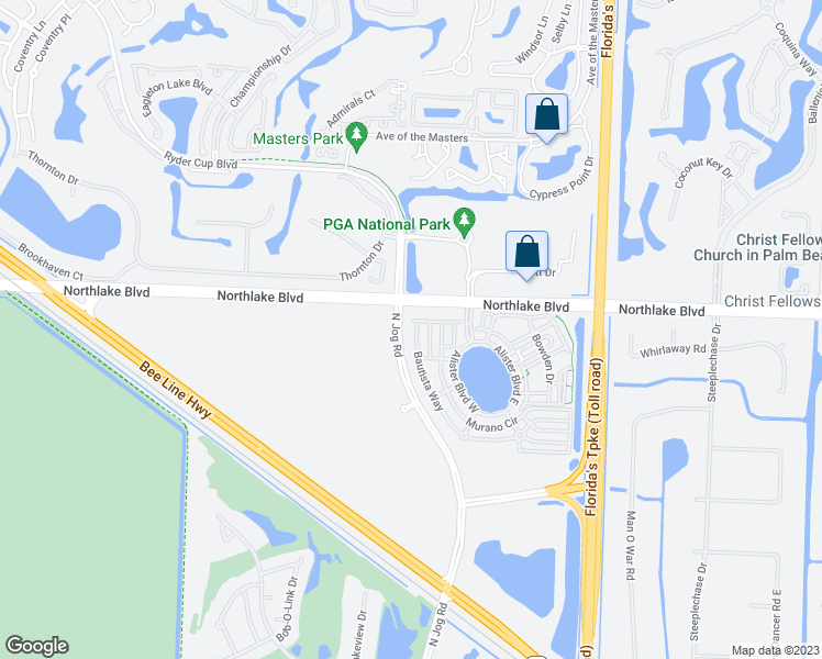 map of restaurants, bars, coffee shops, grocery stores, and more near 8158 Bautista Way in Palm Beach Gardens