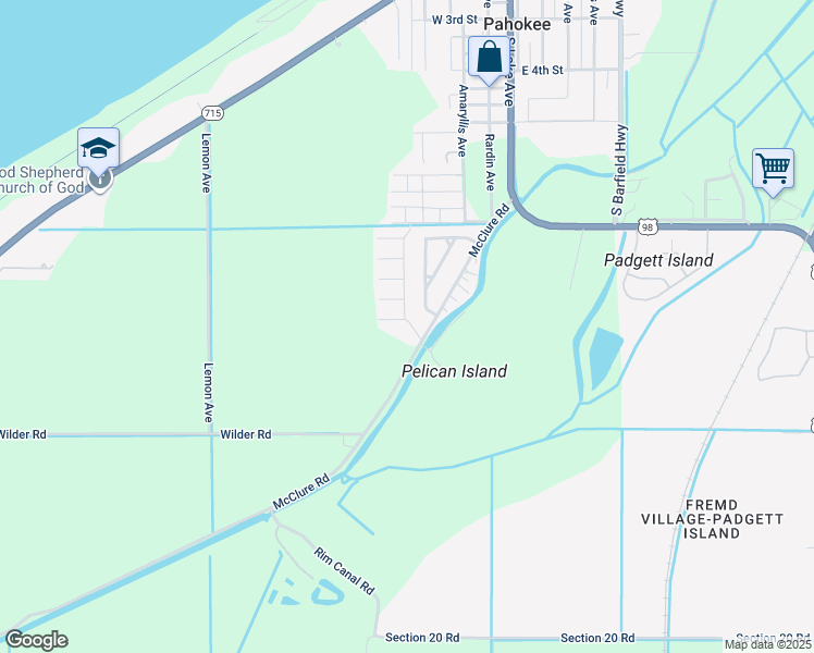 map of restaurants, bars, coffee shops, grocery stores, and more near 412 South Coconut Court in Pahokee