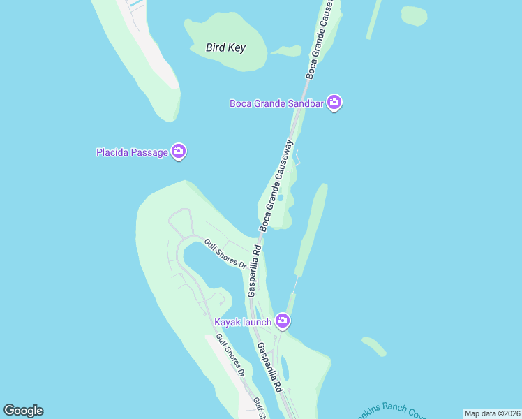 map of restaurants, bars, coffee shops, grocery stores, and more near 6001 Boca Grande Causeway in Placida