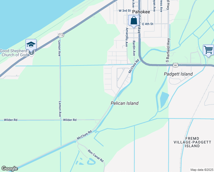 map of restaurants, bars, coffee shops, grocery stores, and more near 412 South Coconut Court in Pahokee