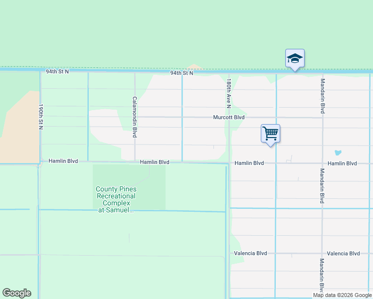 map of restaurants, bars, coffee shops, grocery stores, and more near 18221 90th Street North in Loxahatchee
