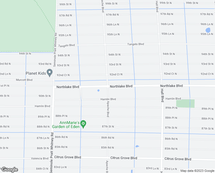 map of restaurants, bars, coffee shops, grocery stores, and more near Northlake Blvd & Apache Blvd in West Palm Beach