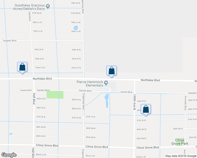 map of restaurants, bars, coffee shops, grocery stores, and more near Northlake Boulevard in Loxahatchee