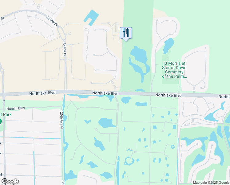 map of restaurants, bars, coffee shops, grocery stores, and more near Northlake Blvd & Bay Hill Dr in West Palm Beach