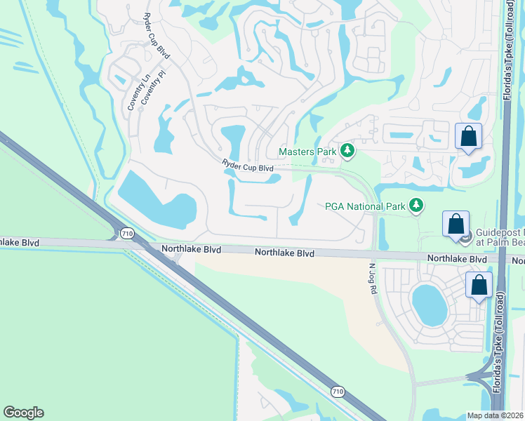 map of restaurants, bars, coffee shops, grocery stores, and more near 87 Sandbourne Lane in Palm Beach Gardens