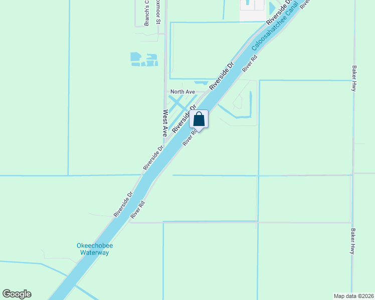 map of restaurants, bars, coffee shops, grocery stores, and more near 2717 River Road in Moore Haven