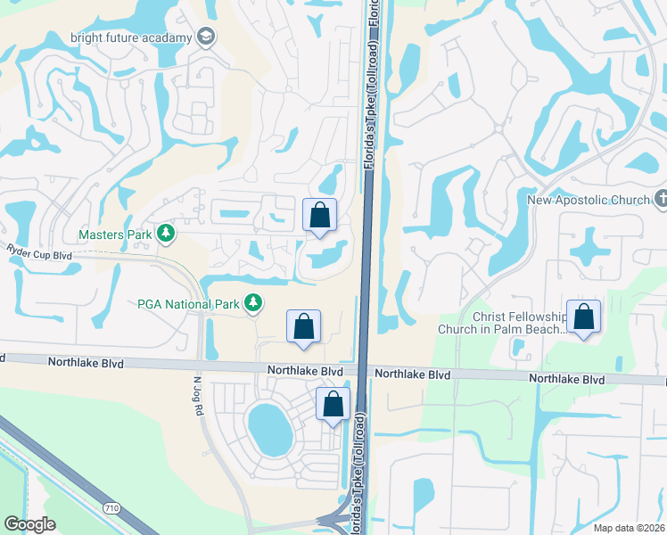 map of restaurants, bars, coffee shops, grocery stores, and more near 264 Cypress Point Drive in Palm Beach Gardens