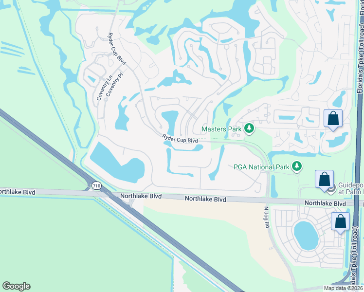 map of restaurants, bars, coffee shops, grocery stores, and more near 1205 General Pointe Trce in Palm Beach Gardens