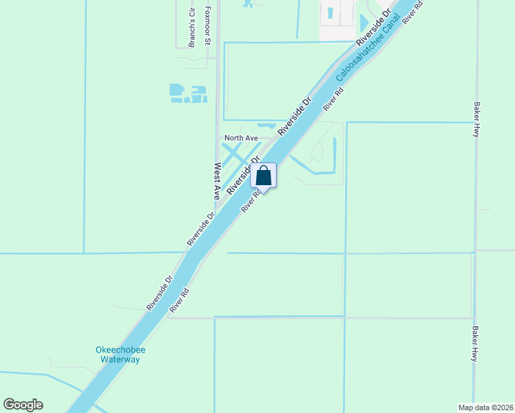 map of restaurants, bars, coffee shops, grocery stores, and more near 2717 River Road in Moore Haven