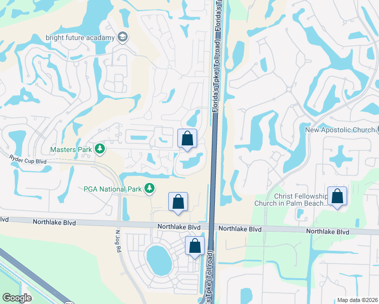 map of restaurants, bars, coffee shops, grocery stores, and more near 365 Cypress Point Drive in Palm Beach Gardens