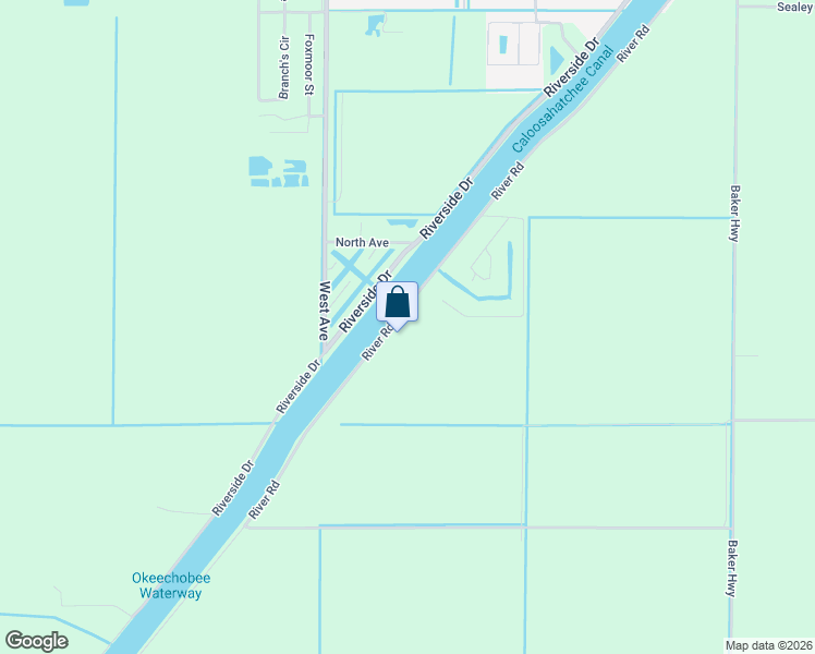 map of restaurants, bars, coffee shops, grocery stores, and more near 2587 River Road in Moore Haven