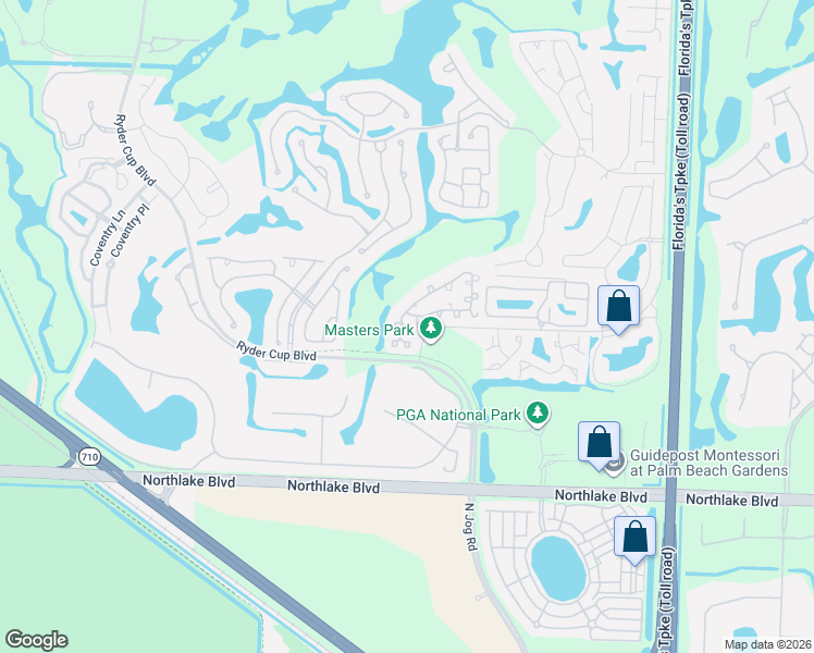 map of restaurants, bars, coffee shops, grocery stores, and more near 15 Admirals Court in Palm Beach Gardens