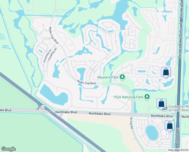 map of restaurants, bars, coffee shops, grocery stores, and more near 205 Eagleton Estates Boulevard in Palm Beach Gardens
