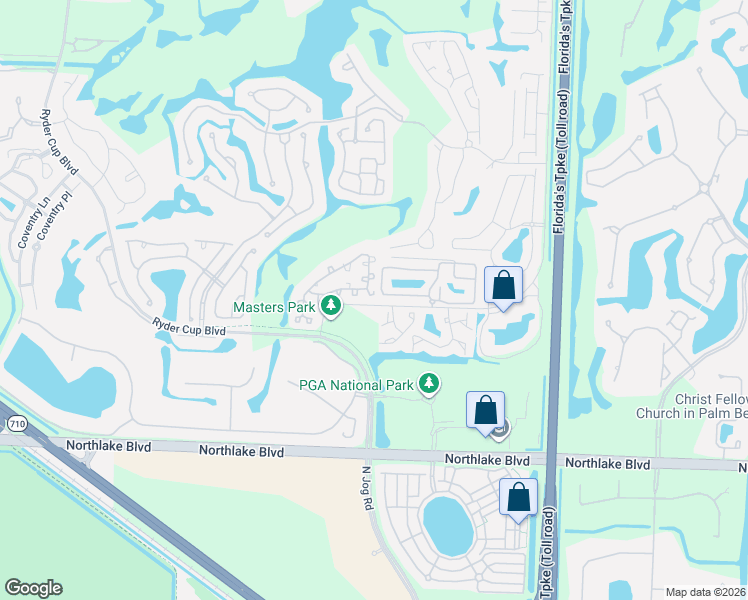 map of restaurants, bars, coffee shops, grocery stores, and more near 36 Governors Court in Palm Beach Gardens