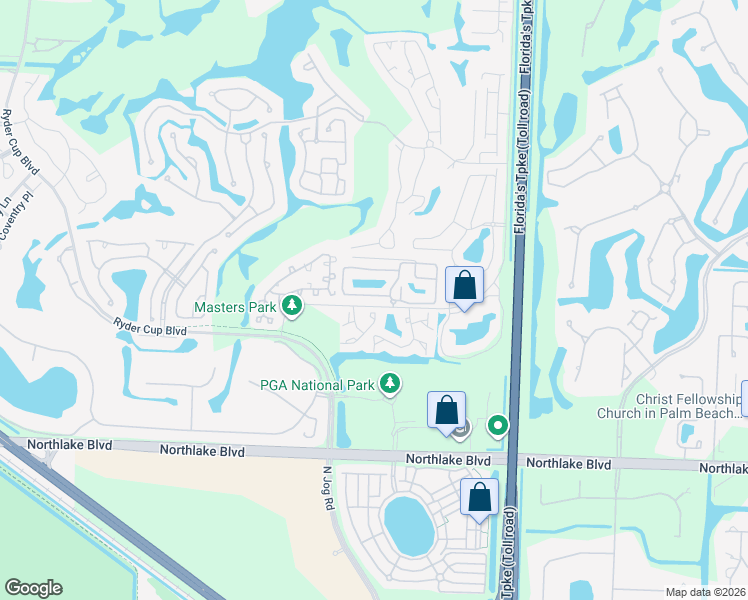 map of restaurants, bars, coffee shops, grocery stores, and more near 218 Canterbury Drive West in Palm Beach Gardens