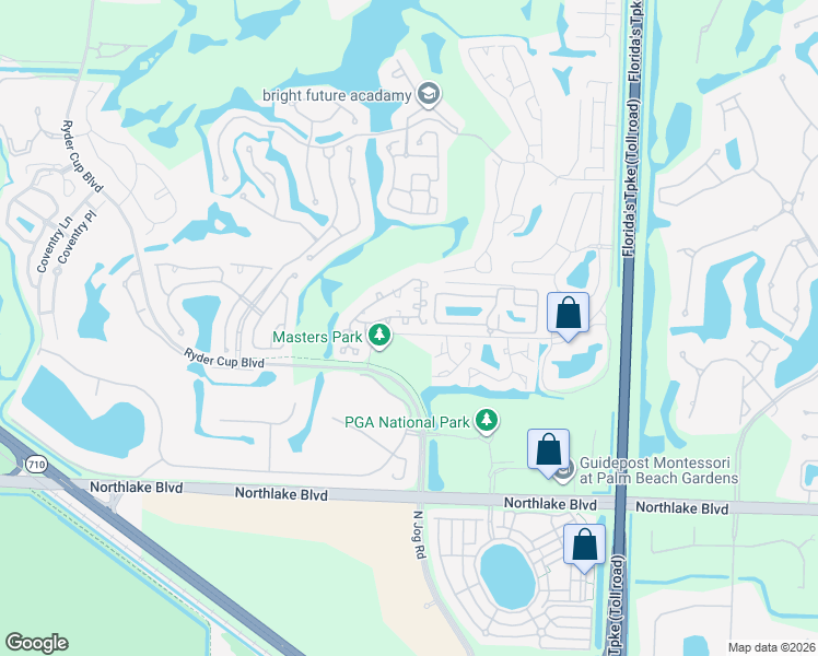 map of restaurants, bars, coffee shops, grocery stores, and more near 22 Governors Court in Palm Beach Gardens