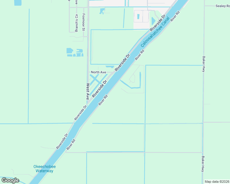 map of restaurants, bars, coffee shops, grocery stores, and more near 2587 River Road in Moore Haven