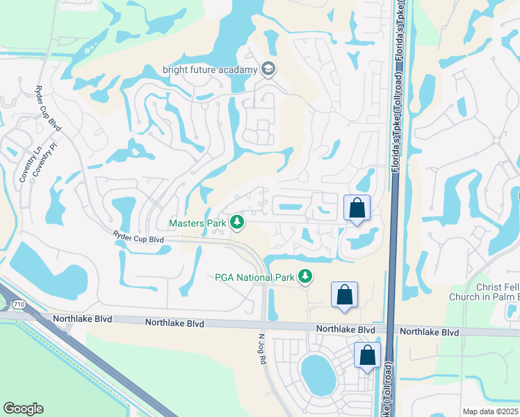 map of restaurants, bars, coffee shops, grocery stores, and more near 1 Commodore Place in Palm Beach Gardens