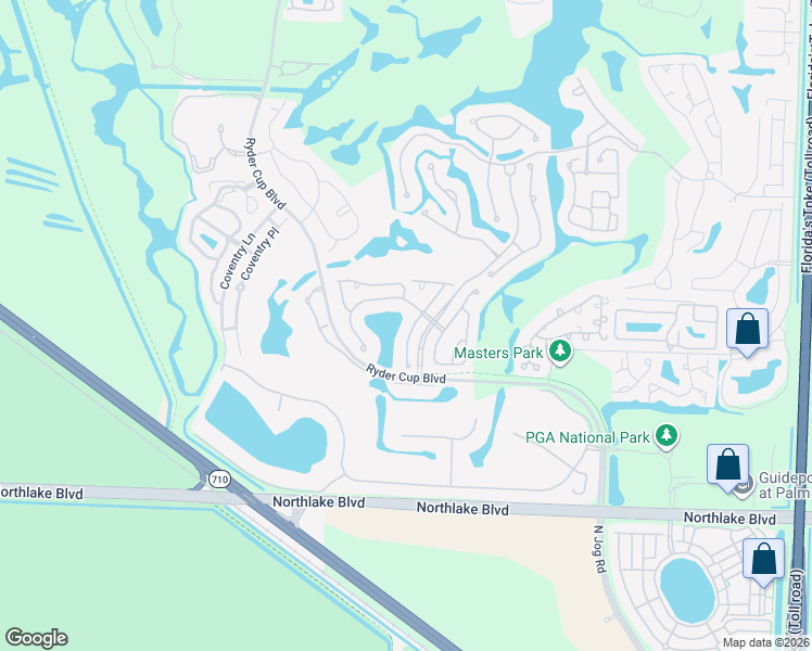 map of restaurants, bars, coffee shops, grocery stores, and more near 122 Eagleton Lane in Palm Beach Gardens