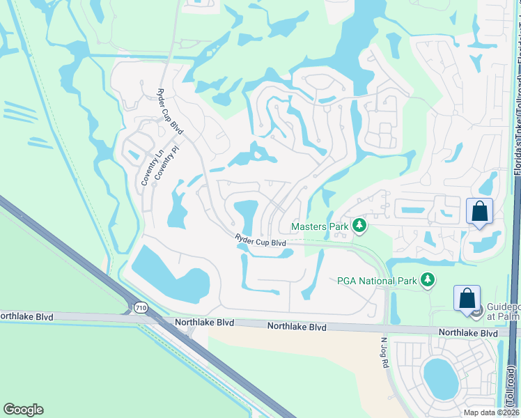 map of restaurants, bars, coffee shops, grocery stores, and more near 122 Eagleton Lane in Palm Beach Gardens