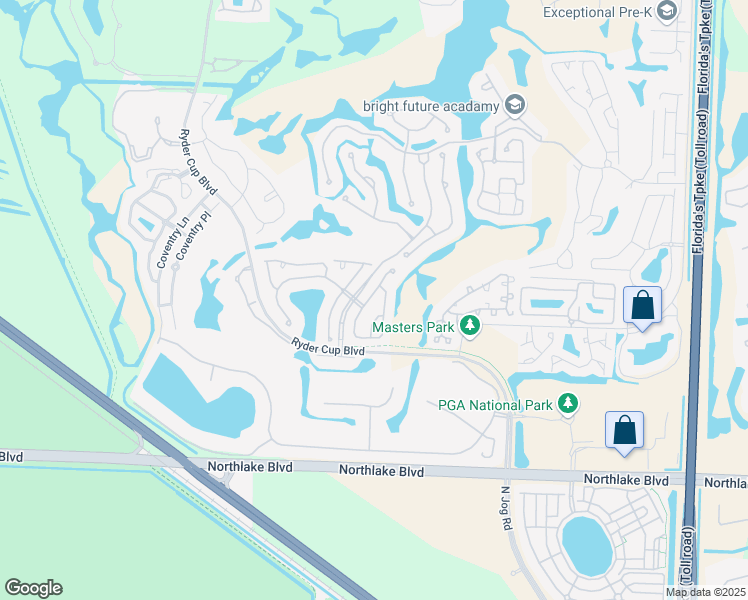 map of restaurants, bars, coffee shops, grocery stores, and more near 268 Eagleton Estates Boulevard in Palm Beach Gardens