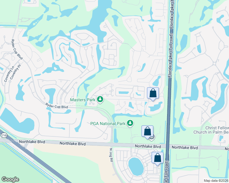 map of restaurants, bars, coffee shops, grocery stores, and more near 6 Commodore Place in Palm Beach Gardens