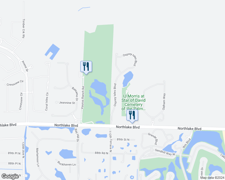 map of restaurants, bars, coffee shops, grocery stores, and more near 9405 Osprey Isles Boulevard in West Palm Beach