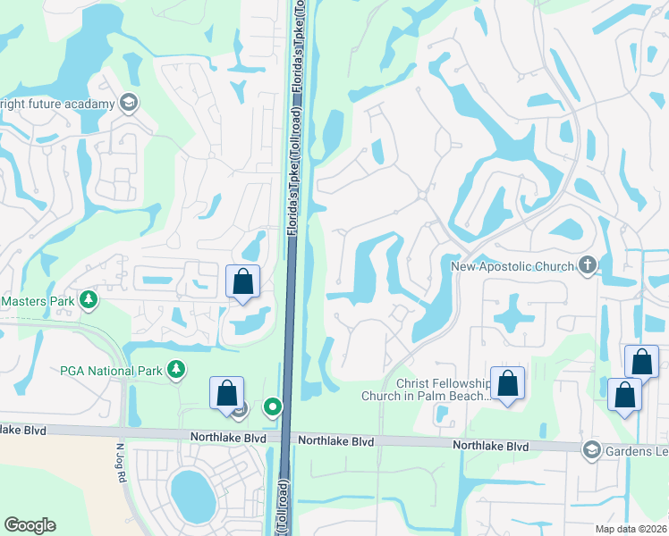 map of restaurants, bars, coffee shops, grocery stores, and more near 130 Vintageisle Lane in Palm Beach Gardens