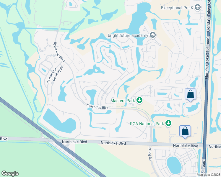 map of restaurants, bars, coffee shops, grocery stores, and more near 268 Eagleton Estate Boulevard in Palm Beach Gardens