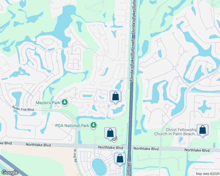 map of restaurants, bars, coffee shops, grocery stores, and more near 290 Canterbury Drive East in Palm Beach Gardens