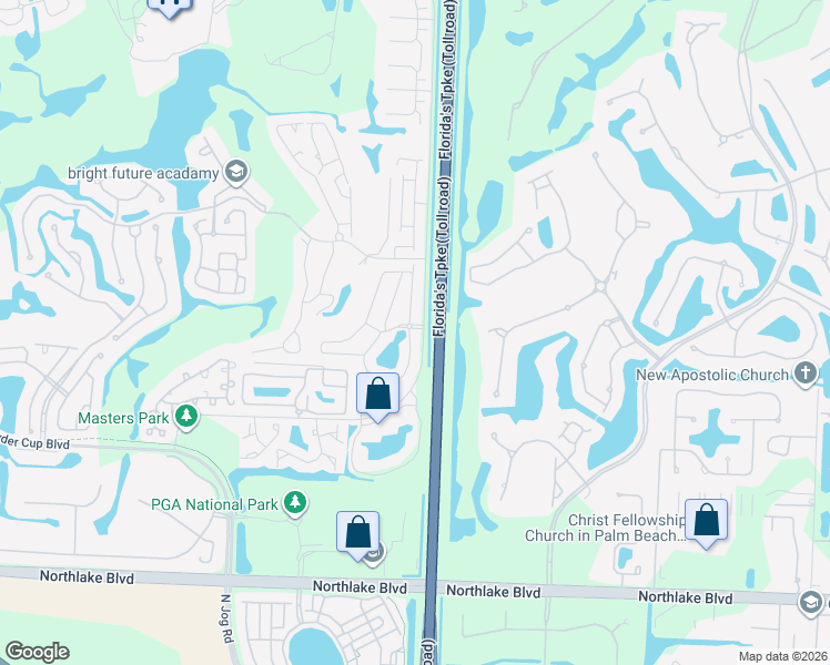 map of restaurants, bars, coffee shops, grocery stores, and more near 1 Dorchester Circle in Palm Beach Gardens