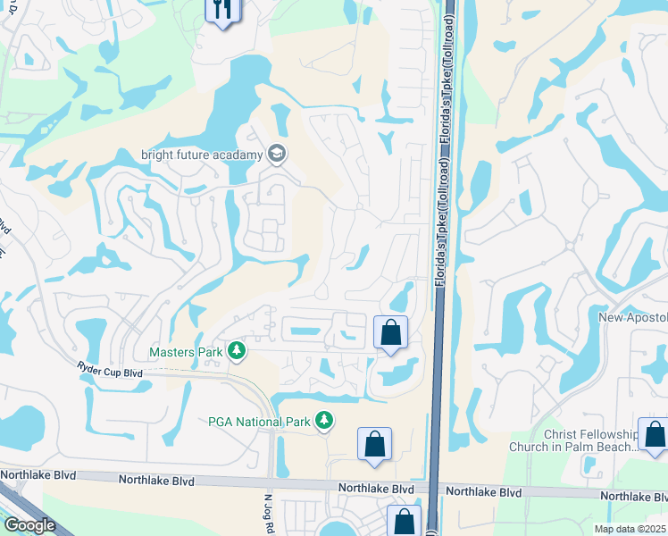 map of restaurants, bars, coffee shops, grocery stores, and more near 866 Windermere Way in Palm Beach Gardens