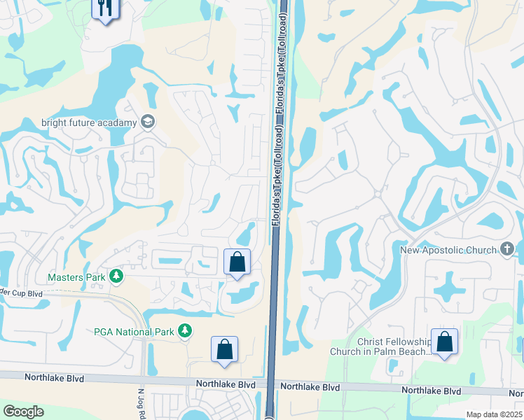 map of restaurants, bars, coffee shops, grocery stores, and more near 1 Dorchester Circle in Palm Beach Gardens
