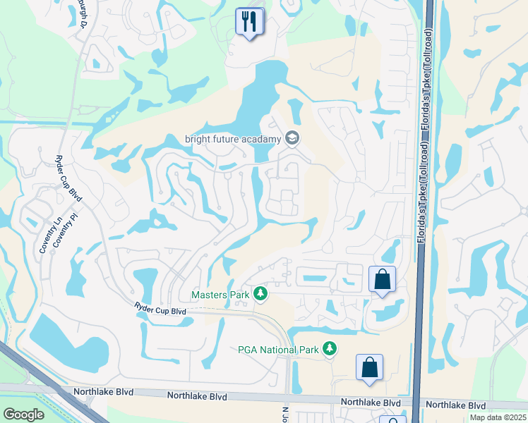 map of restaurants, bars, coffee shops, grocery stores, and more near 92 Monterey Pointe Drive in Palm Beach Gardens