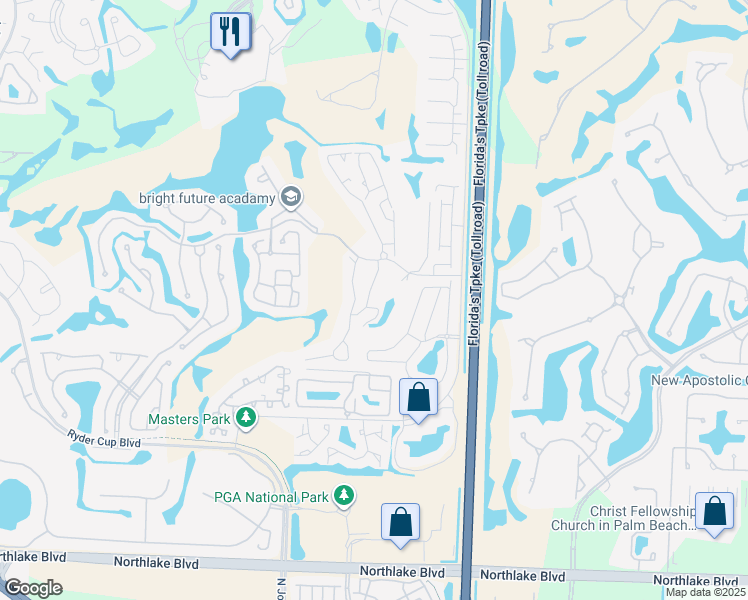 map of restaurants, bars, coffee shops, grocery stores, and more near 830 Windermere Way in Palm Beach Gardens